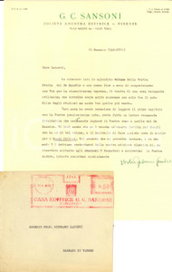 Autografo originale 1940 FIRENZE Casa editrice SANSONI Lettera Federico GENTILE a LAZZERI Autografo 1