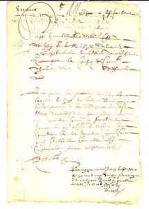 Documento originale, autentico 1614 PARIS Supplica per la nobiltà  della famiglia de MONTSIZET Manoscritto 1