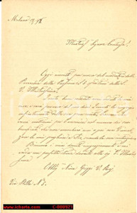 Manoscritto, lettera originale 1897 MILANO Lettera Nina GRIGGI RAJ - Sussidio Chiesa della Passione 1