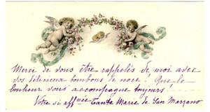 Oggetto da collezione cartaceo 1923 TORINO Ringraziamenti Maria ASINARI DI SAN MARZANO 1