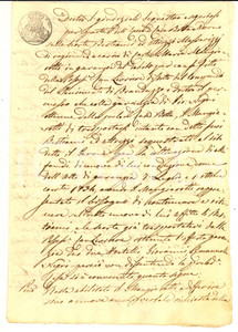 Documento originale, autentico 1834 BRANDUZZO (PV) Garanzia di Giovanni ed Emanuele NEGRI pro Carlo MANGIAROTTI 1