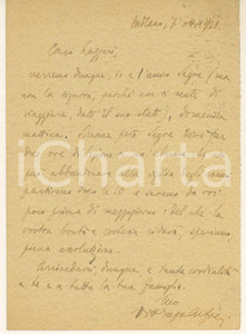 Autografo originale 1938 MILANO Vittorio Enzo ALFIERI e Umberto SEGRE in visita a LAZZERI *Autografo 1