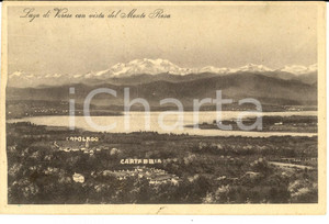 Cartolina originale da collezione 1925 LAGO DI VARESE Vista Monte Rosa Cartolina alla marchesa Beatrice HONORATI 1