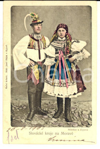 Autografo originale 1905 SLOVACCHIA Elaborati costumi tradizionali Cartolina marchesa Irmina STANGA 1