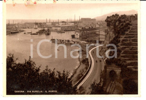 Cartolina originale da collezione 1941 SAVONA Via Aurelia e il porto Cartolina a marchesa Cecilia GENTILE MORLANI 1