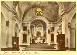 Cartolina originale da collezione 1955 ca GAETA LT Santuario Santissima Trinità  Interno Cartolina FG VG 1