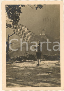 Cartolina originale da collezione 1942 MERANO BZ Sbandieratore in costume tradizionale Cartolina FG VG 1