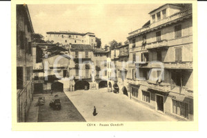 Cartolina originale da collezione 1950 ca CEVA CN Piazza GANDOLFI con banca di NOVARA Cartolina ANIMATA FG 1