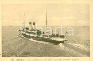 Cartolina originale da collezione 1930 ca DIEPPE (F) Il piroscafo BRIGHTON in navigazione *Cartolina FP NV 1