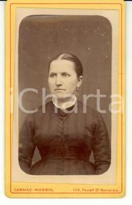 Fotografia d'epoca originale 1900 PARIS Portrait of woman - Photo CANNAC-MASSOL CDV 1