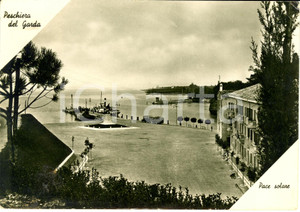 Cartolina originale da collezione 1937 PESCHIERA DEL GARDA (VR) Pace solare sul molo * Cartolina FG VG 1