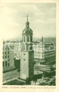 Cartolina originale da collezione 1962 LYON FR Hotel ROYAL et ancien clocher de la CHARITE  ANIMATA FP VG 1