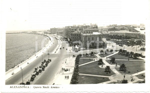Cartolina originale da collezione 1933 ALESSANDRIA D EGITTO Veduta QUEEN NAZLI AVENUE Cartolina ANIMATA FP NV 1