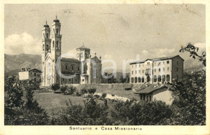 Cartolina originale da collezione 1951 GIAVENO TO Santuario di Nostra Signora di LOURDES a SELVAGGIO FP VG 1