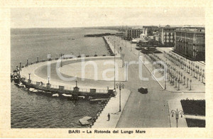 Cartolina originale da collezione 1935 ca BARI Veduta della Rotonda sul LUNGOMARE Cartolina ANIMATA FP NV 1