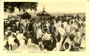 Cartolina originale da collezione 1940 ca ASMARA ERITREA AOI COSTUMI Processione copta ABISSINA Cartolina FP NV 1