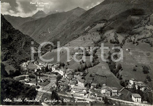 Cartolina originale da collezione 1955 CASSIGLIO BG Val BREMBANA Veduta del paese con Pizzo TRE SIGNORI FG VG 1