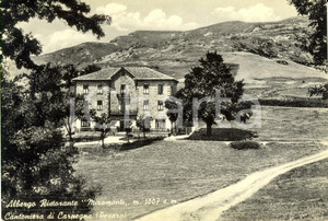 Cartolina originale da collezione 1950 ca CARPEGNA PU Albergo MIRAMONTI al passo CANTONIERA DANNEGGIATA 1