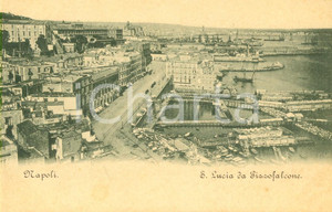 Cartolina originale da collezione 1900 ca NAPOLI Rione SANTA LUCIA visto da PIZZOFALCONE Cartolina postale FP NV 1