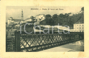 Cartolina originale da collezione 1919 BELLUNO Veduta ponte di ferro sul fiume PIAVE Cartolina postale FP NV 1