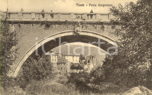Cartolina originale da collezione 1920 ca TIVOLI ROMA Veduta del ponte GREGORIANO Cartolina ANIMATA FP NV 1