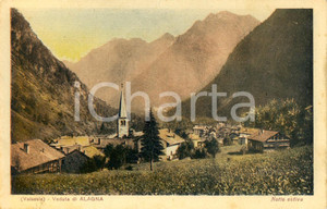 Cartolina originale da collezione 1930 ca ALAGNA VALSESIA VC Veduta del paese e della vallata Cartolina FP NV 1