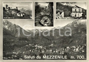 Cartolina originale da collezione 1960 MEZZENILE (TO) Vedutine frazione MONTI e chiesa parrocchiale *Cartolina VG 1