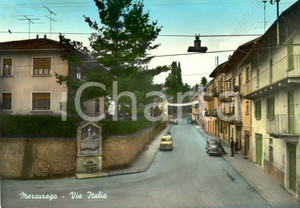 Cartolina originale da collezione 1967 ARONA (NO) Veduta di Via ITALIA a MERCURAGO *ANIMATA con auto FG VG 1