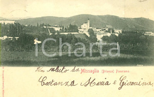Cartolina originale da collezione 1901 MISSAGLIA (LC) BRIANZA Panorama del paese e delle campagne *Cartolina FP VG 1