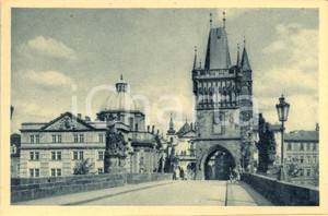 Cartolina originale da collezione 1930 ca PRAGA (CZ) Veduta del Ponte CARLO IV *Cartolina postale ANIMATA FP NV 1