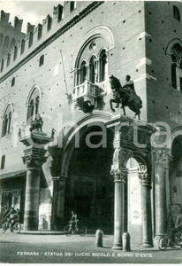 Cartolina originale da collezione 1950 FERRARA Statue Niccolò e Borso D ESTE Cartolina ANIMATA FG VG 1