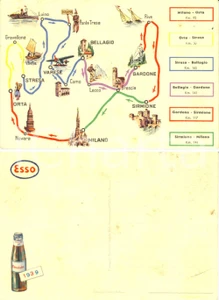 Cartolina originale da collezione 1939 PUBBLICITA  ESSOLUBE Itinerari del Nord Italia Cartolina illustrata 3 1