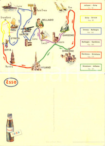 Cartolina originale da collezione 1939 PUBBLICITA  ESSOLUBE Itinerari del Nord Italia Cartolina illustrata 4 1
