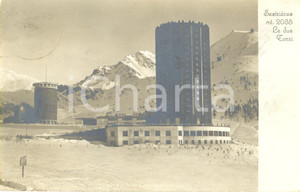 Cartolina originale da collezione 1935 SESTRIERE (TO) Veduta delle due Torri - Cartello pubblicitario FIAT *FP VG 1