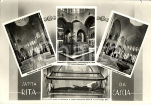 Cartolina originale da collezione 1950 ca CASCIA PG Vedutine del santuario di SANTA RITA Cartolina FG NV 1