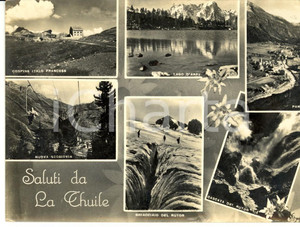 Cartolina originale da collezione 1958 LA THUILE (AO) Vedutine con la nuova seggiovia *Cartolina postale FG VG 1