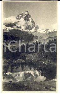 Cartolina originale da collezione 1920 ca BREUILCERVINIA Monte CERVINO dal lago SUCHET Foto seriale LORENZONI 1