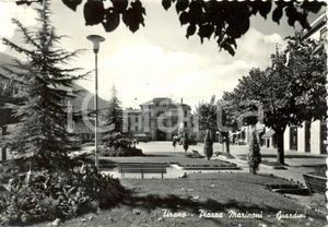 Cartolina originale da collezione 1966 TIRANO SO Veduta di Piazza Marinoni e SHELL Cartolina animata FG VG 1