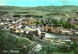 Cartolina originale da collezione 1960 CEVA (CN) Veduta panoramica con stazione ferroviaria *Cartolina FG VG 1