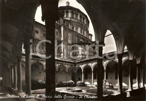 Cartolina originale da collezione 1955 ca MILANO Chiostro della Chiesa SANTA MARIA DELLE GRAZIE Cartolina FG VG 1