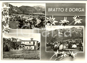 Cartolina originale da collezione 1960 ca  BRATTO E DORGA BG Vedutine con chiesetta di LANTANA Cartolina FG VG 1