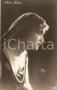 Cartolina originale da collezione 1920 ca CINEMA Maria ROASIO Ritratto con velo e collana di perle Cartolina FP 1