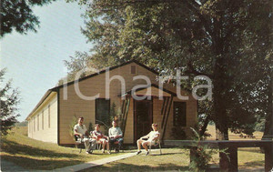 Cartolina originale da collezione 1960 ca WISCONSIN DELLS (USA) Leute's artist GLEN RESORT Bowling alley *VINTAGE 1