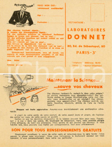 Cartolina originale da collezione 1920 ca PARIS Laboratoires DONNET prodotti contro caduta capelli Cartolina FP NV 1