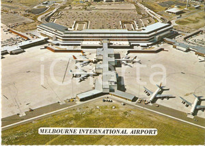 Cartolina originale da collezione 1980 MELBOURNE (AUSTRALIA) Airport TULLAMARINE Jetport *Cartolina FG VG 1