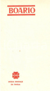 Materiale pubblicitario d’epoca 1969 PAVIA Ditta FANALI Acqua minerale BOARIO Ricevuta 9x17 1