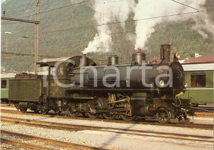 Cartolina originale da collezione 1977 CHUR SVIZZERA Rhätische Bahn RhB Locomotiva a vapore G 4/5 108 Cartolina 1
