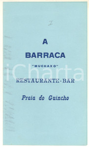 Oggetto da collezione cartaceo 1960 ca CASCAIS PRAIA DO GUINCHO Restaurante A BARRACA MUCHAXO MenÃ¹ 1