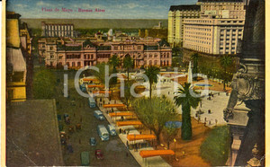 Cartolina originale da collezione 1960 BUENOS AIRES Argentina Veduta di Plaza de MAYO Cartolina VINTAGE FP NV 1