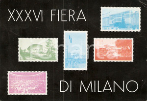Cartolina originale da collezione 1958 XXXVI FIERA DI MILANO Vedutine PALAZZO NAZIONI Viale Industria Cartolina 1
